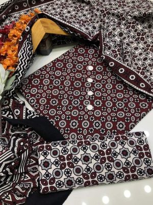 Ajrak Cotton Lawn 3 pc Suit